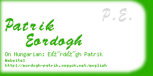 patrik eordogh business card